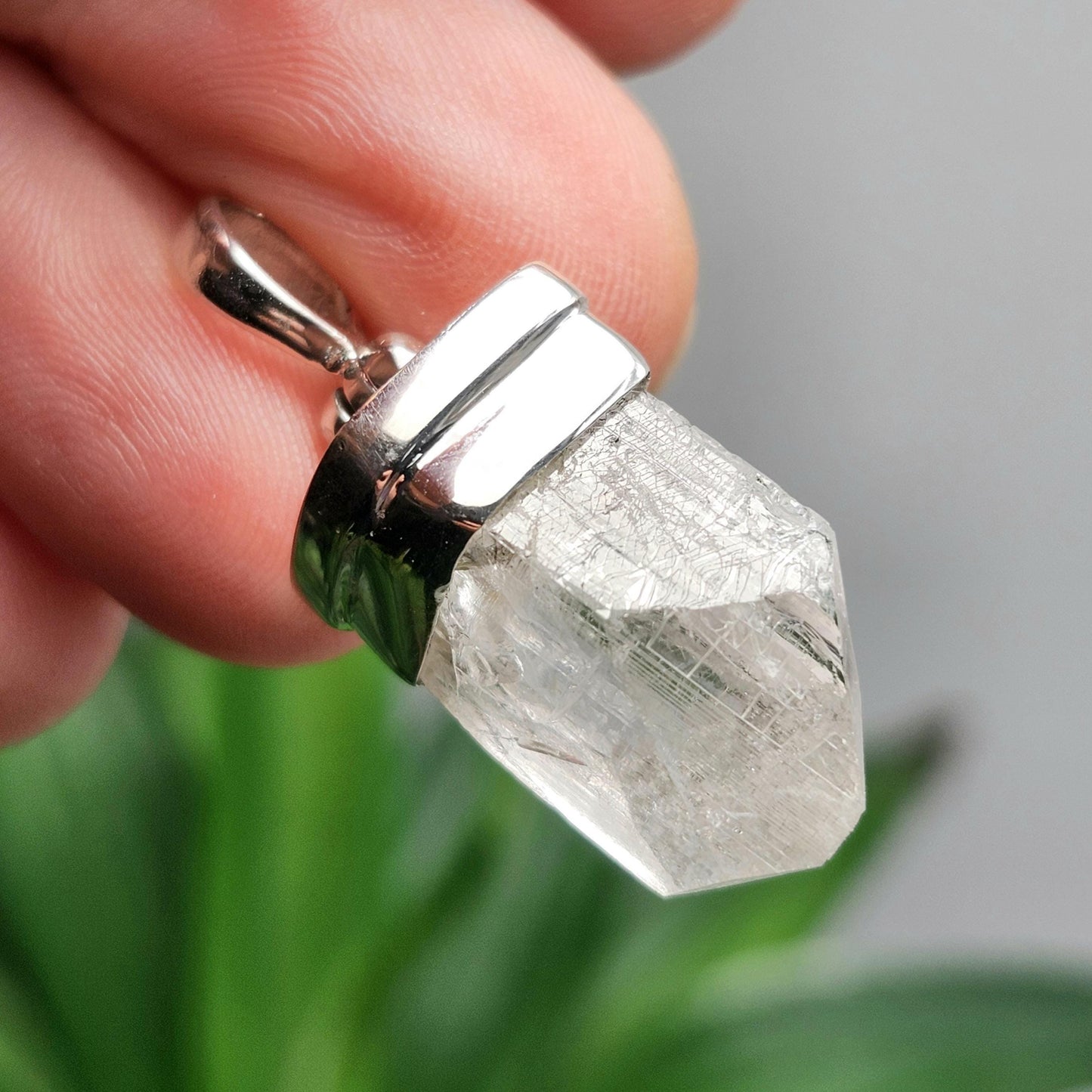Danburite Crystal Pendant, Sterling Silver Raw Danburite Necklace