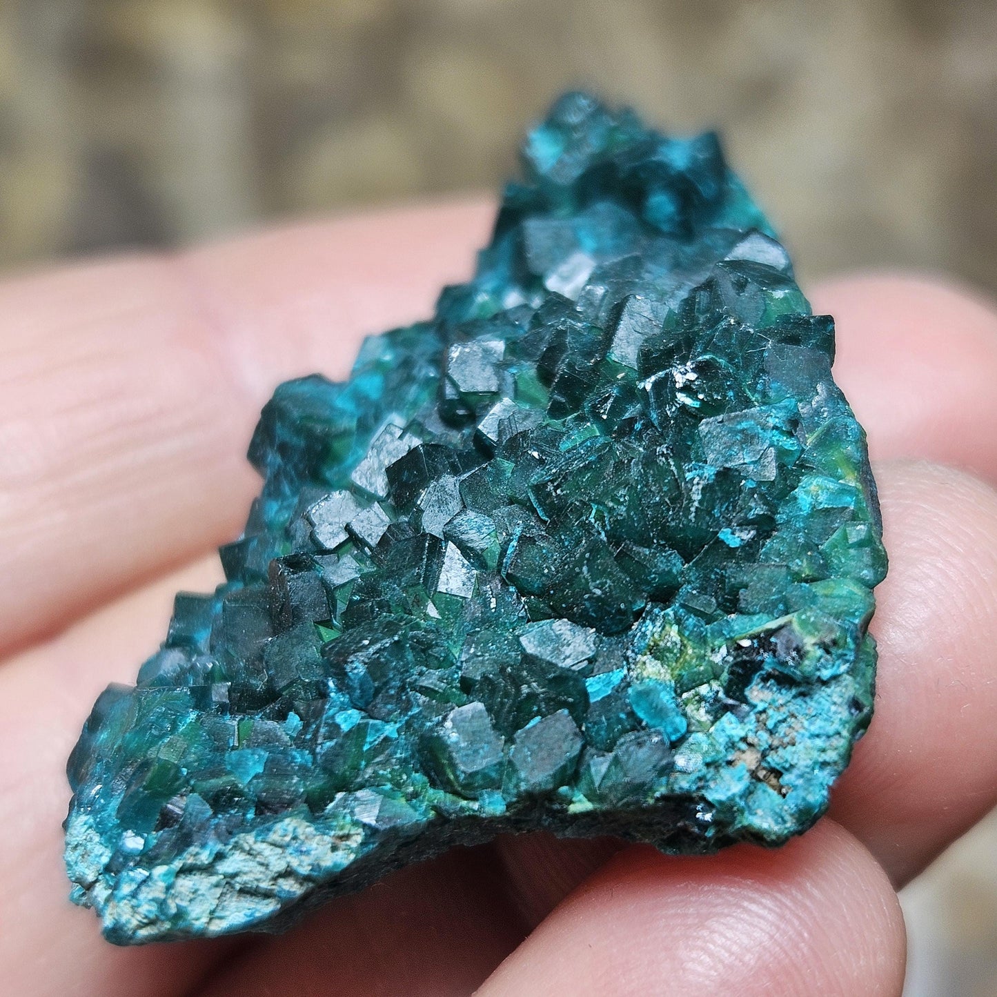 Dioptase Crystal Cluster 18.4g, Raw Dioptase Stone Specimen from Congo