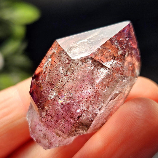 Enhydro Shangaan Amethyst Scepter: Moving Enhydro Quartz Crystal, 18.75g