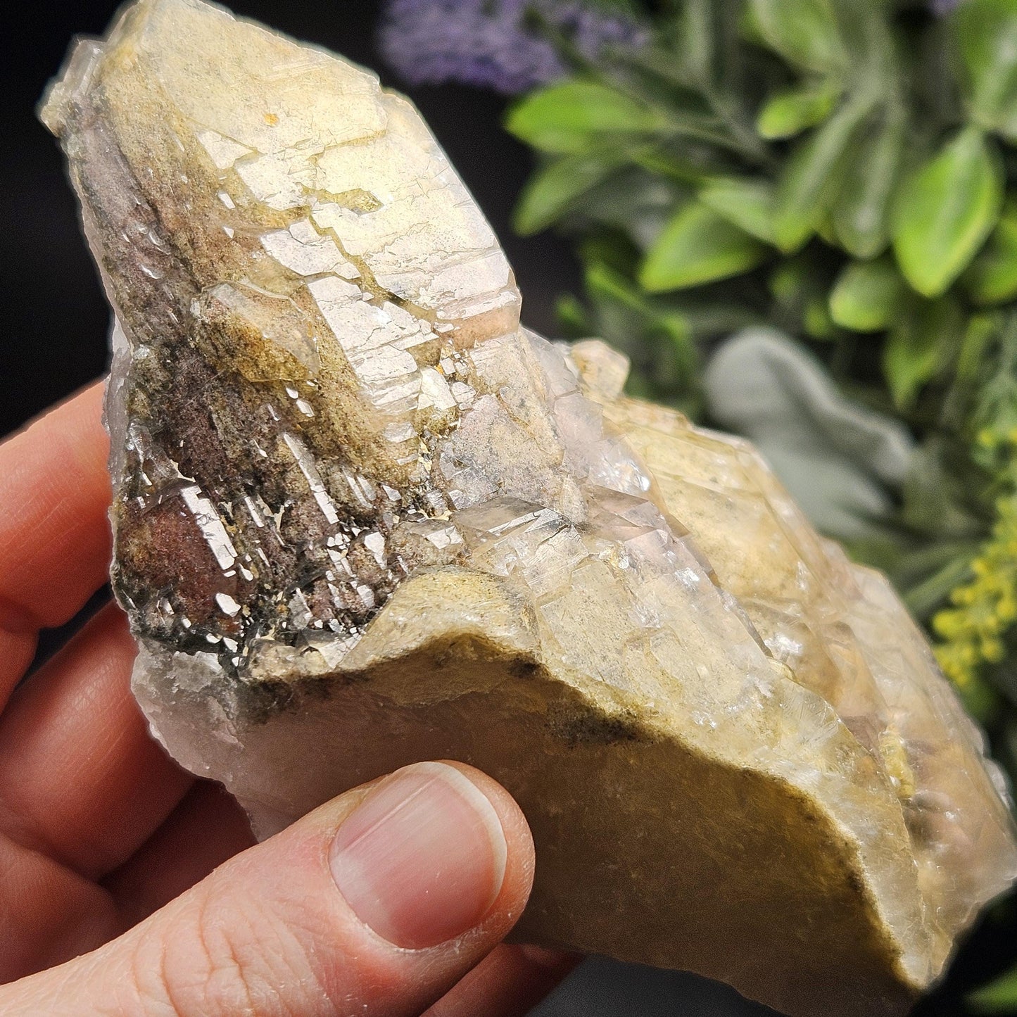 ELESTIAL Garden Quartz Crystal Cluster 295g, Brazilian Scenic Lodolite Specimen