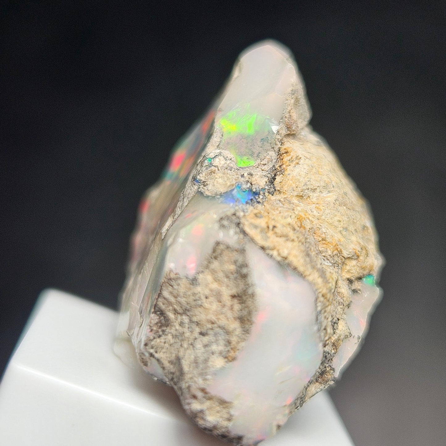 Rainbow Opal Specimen 6.09g, Raw Opal Crystal, Pink Red Blue Opal Gemstone
