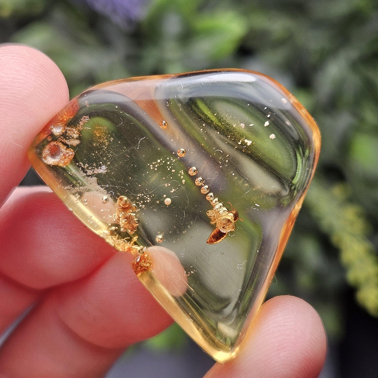 Enhydro Amber with MOVING Bubble & Bug Inclusions, 4.78g