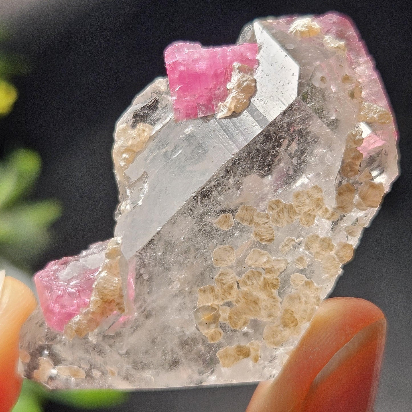 Bubblegum Pink Tourmaline in Quartz from Brazil 25.77g, Raw Brazilian Tourmaline Specimen, Pink Tourmaline Crystal