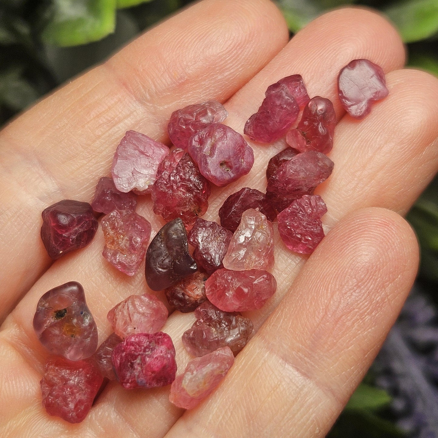 UV Reactive Spinel (Set of 3 crystals), Red Spinel, Pink Spinel, Purple Spinel, Raw Spinel Crystal, Spinel Lot from Madagascar