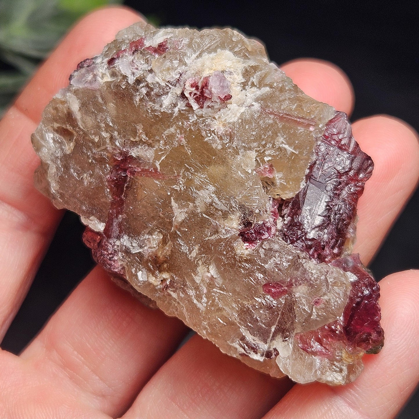 Watermelon Tourmaline on Quartz 74g