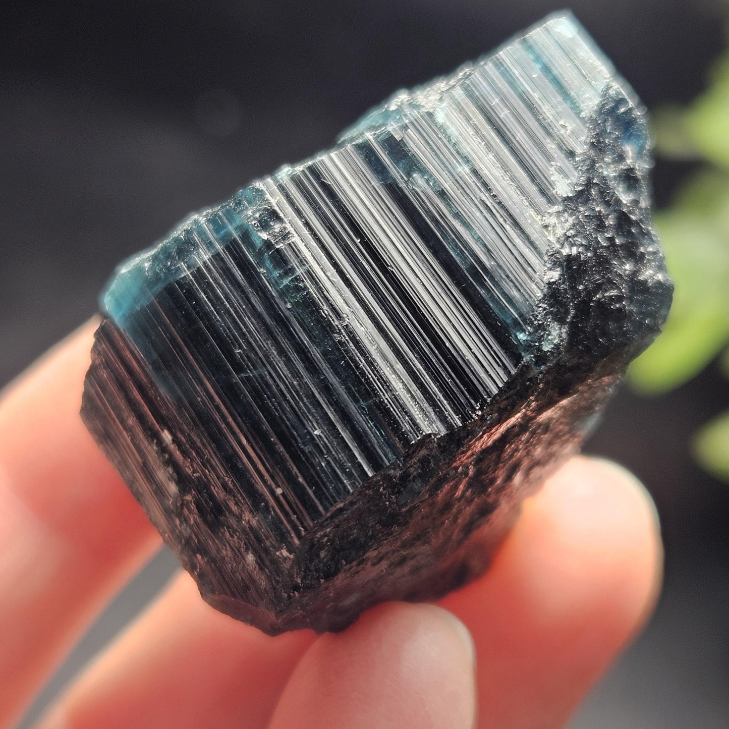 Blue Tourmaline Crystal 47.67g, Indicolite Specimen from Brazil, Blue Indicolite Crystal, Bicolor Tourmaline