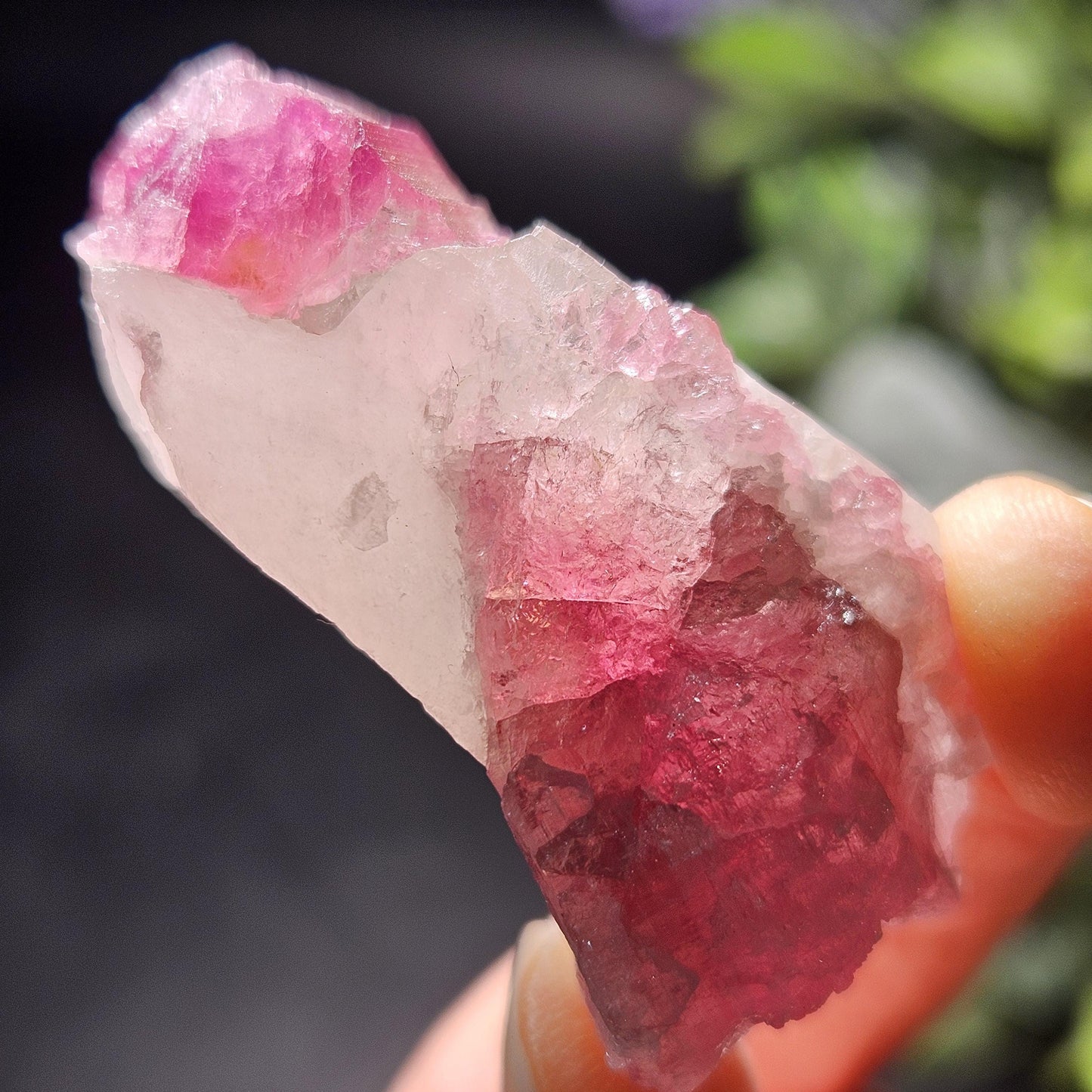 Pink Watermelon Tourmaline in Quartz from Brazil 29.64g, Raw Brazilian Tourmaline Specimen, Pink Tourmaline Crystal