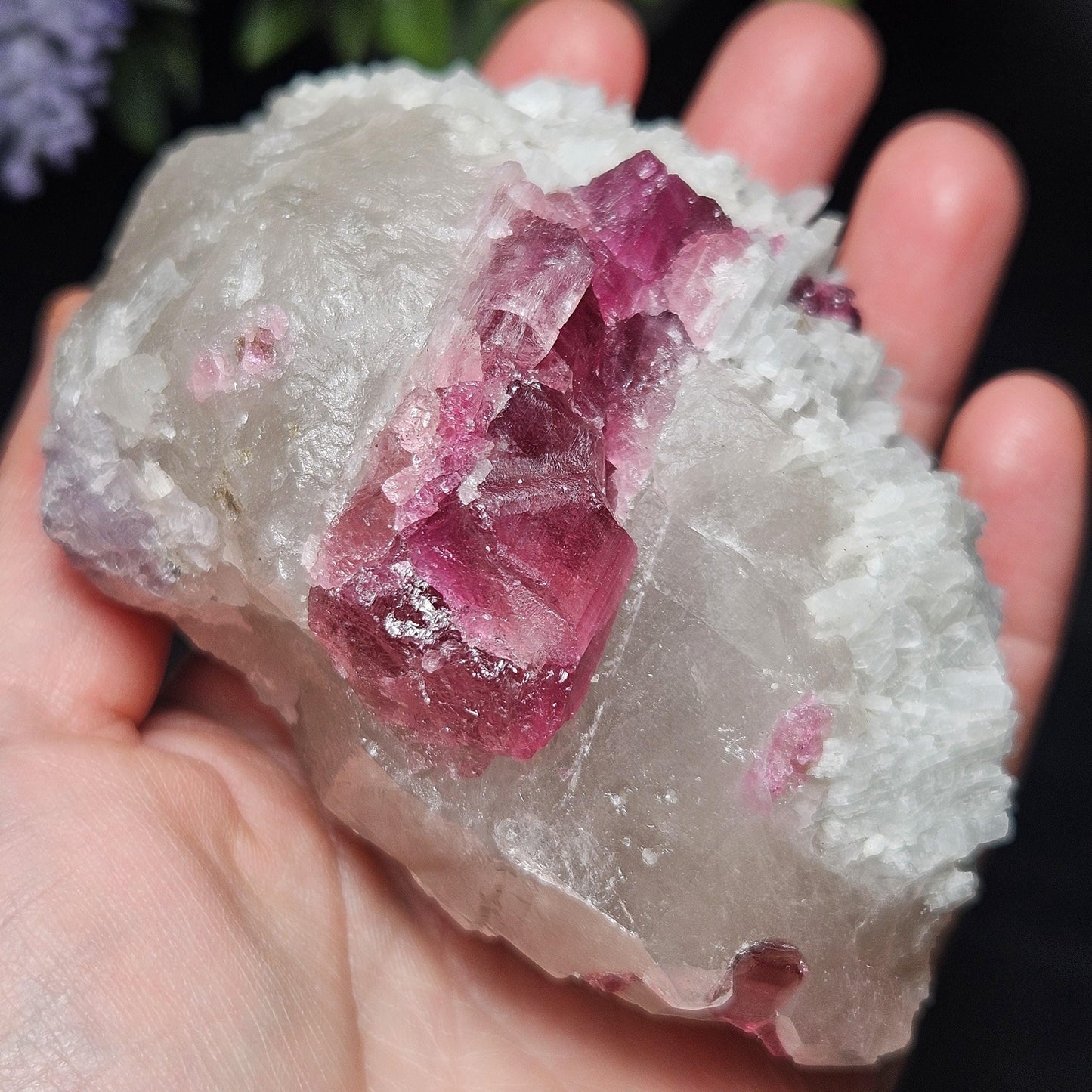 Pink Tourmaline in Quartz from Brazil 384.11g