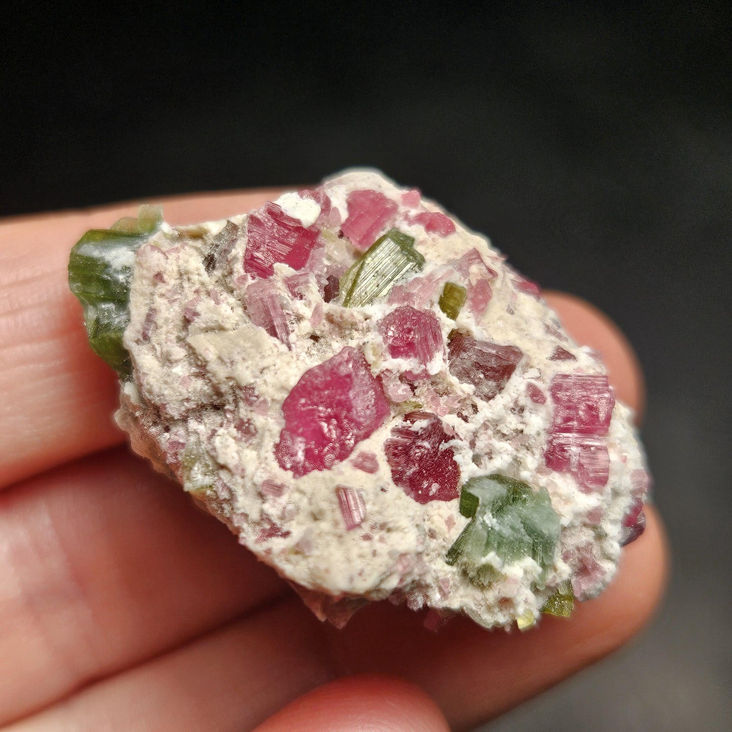 Green & Pink Tourmaline Crystal Specimen 4.96g, Brazilian Quartz with Tourmaline, Pink Tourmaline Specimen, Green Tourmaline Crystal