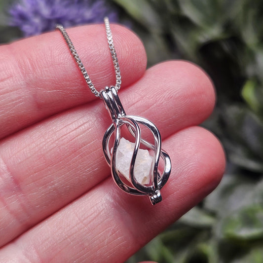 Sterling Silver Phenacite Crystal Pendant, Phenacite Necklace, Phenacite Jewelry, Phenakite Pendant