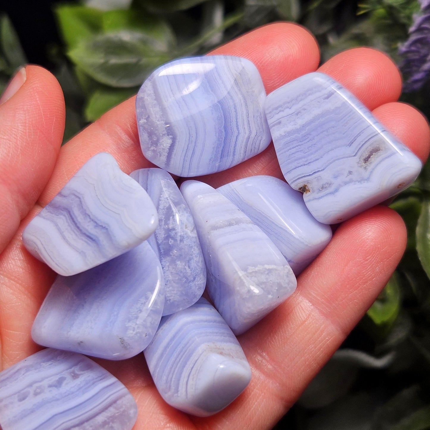 Blue Lace Agate Polished Specimen (0.75"), Namibian Blue Lace Agate, Namibia Blue Agate Crystal
