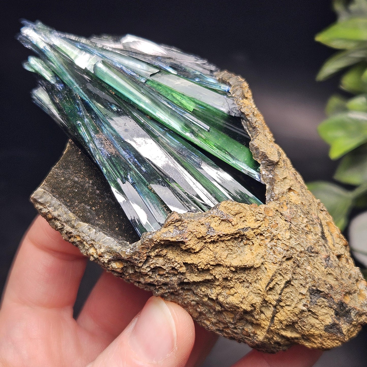 AAA Vivianite Crystal Cluster 200.45g, Terminated Vivianite Crystal Specimen, Raw Blue