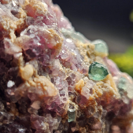 Blue Tourmaline on Lepidolite on Cleavelandite from Brazil 211g, Raw Brazilian Tourmaline Specimen, Lepidolite Crystal