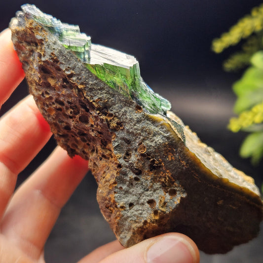 Vivianite Crystal Specimen 266g, Terminated Vivianite Crystal Cluster, Raw Blue