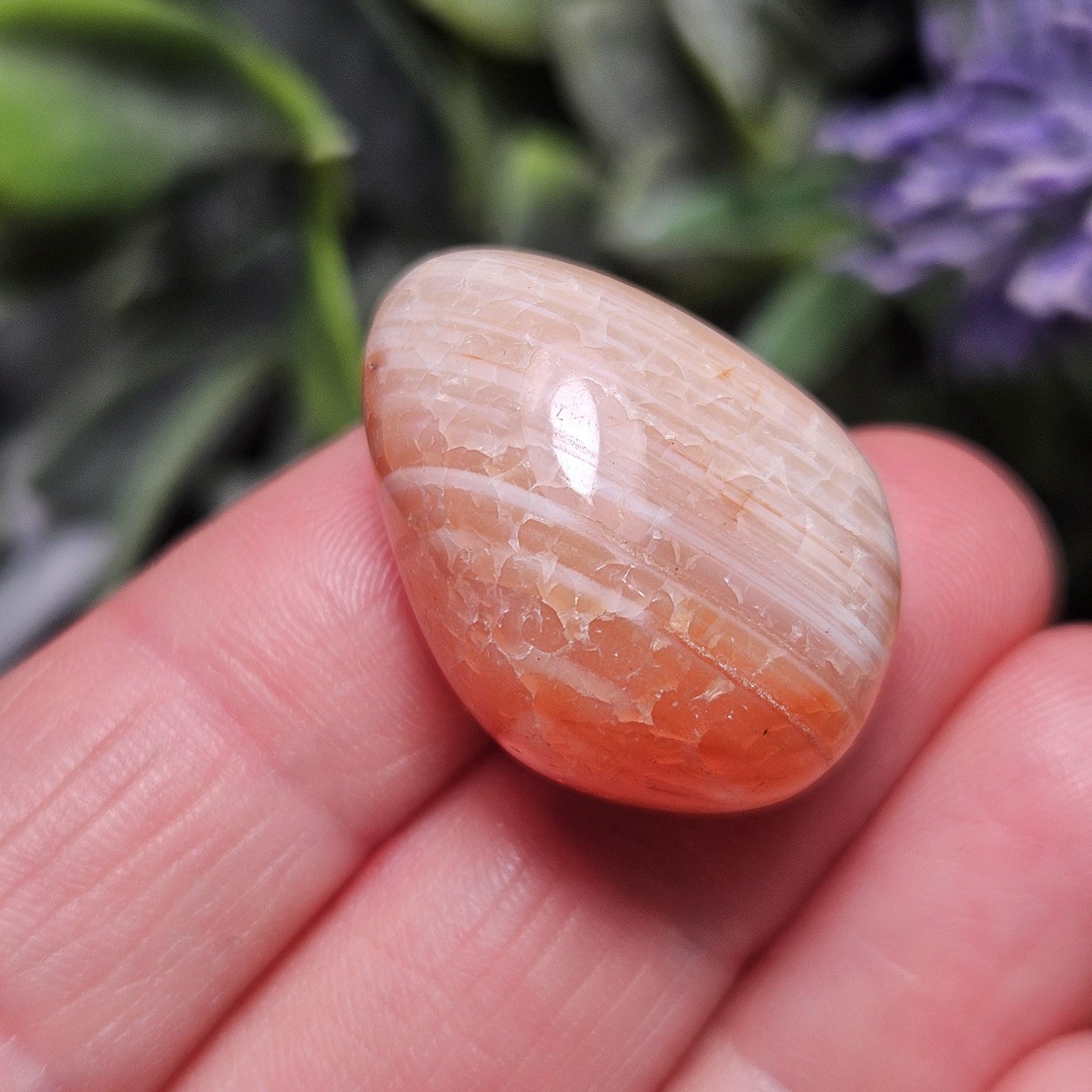 Snakeskin Fire Agate Crystal, Snakeskin Agate Tumbled Stone, Polished Dragonskin Agate