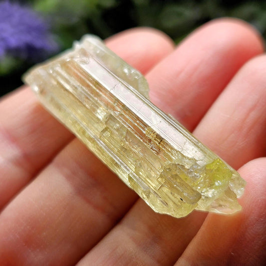 Terminated Heliodor Crystal 12.11g, Rainbow Inclusion, AAA Golden Beryl