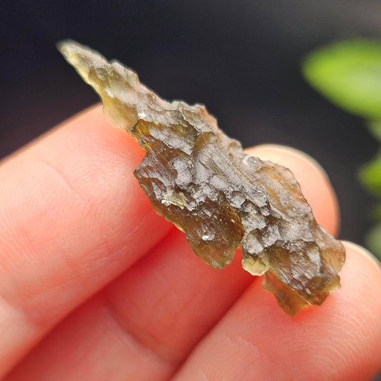 Genuine Moldavite Specimen 1.67g, Authentic Raw Moldavite Crystal