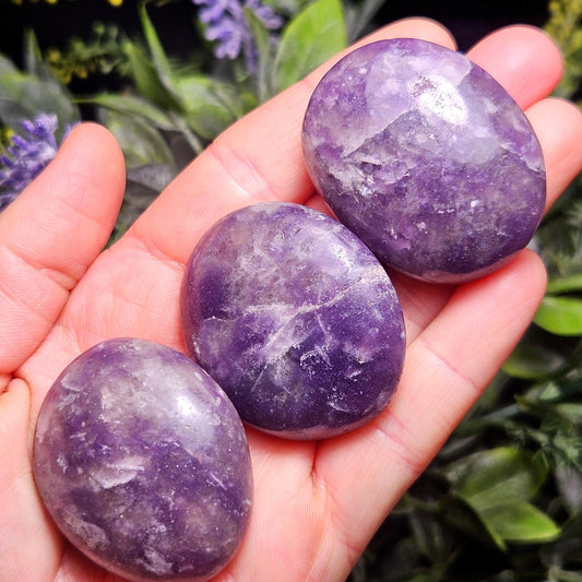 Lepidolite Palm Stone Crystal (1.25