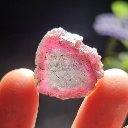 Purple & Pink Tourmaline Slice 5.40g, Watermelon Tourmaline Crystal ā Polished Tourmaline Slice