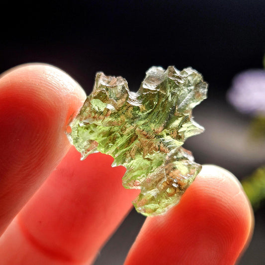 Besednice "Hedgehog" Moldavite 1.73g with Natural HOLE