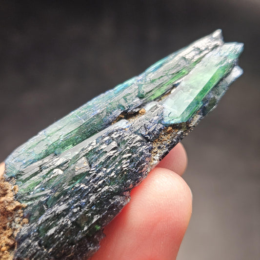 Vivianite Dragon Scale Crystal Specimen 24.11g, AAA Terminated Vivianite Crystal, Raw Blue