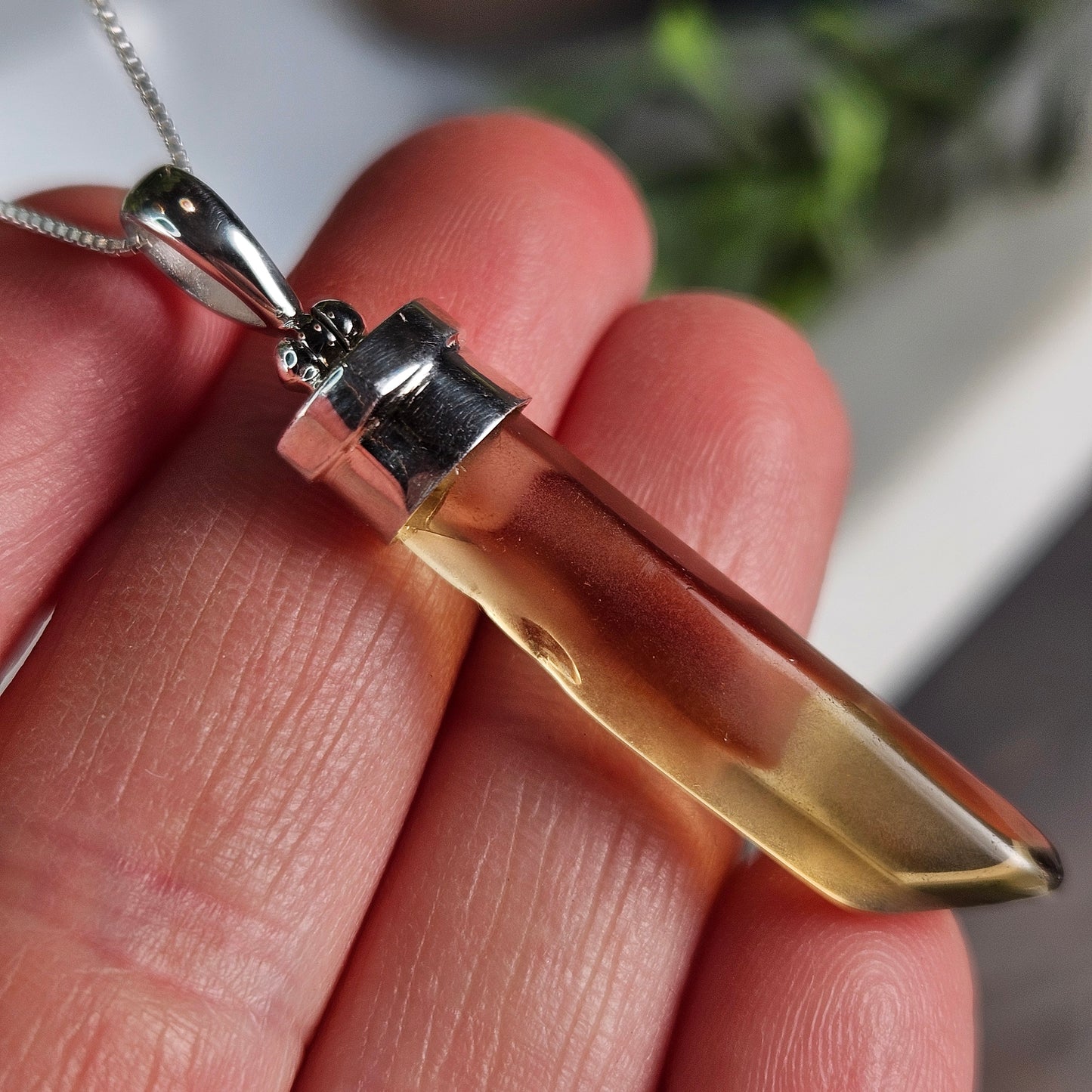 Congo Natural Citrine Pendant 45x9mm