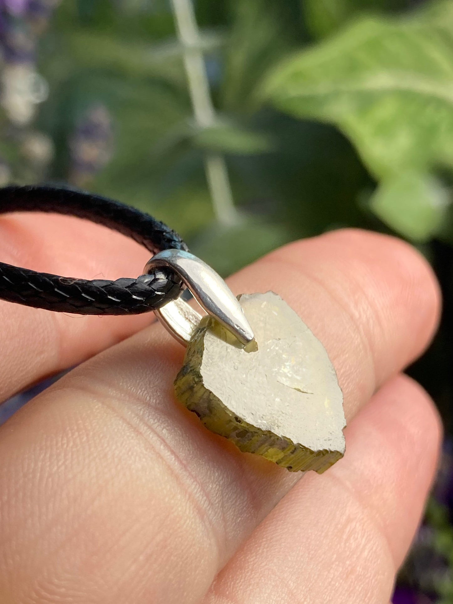 Green "Watermelon" Tourmaline Slice Pendant, Green Tourmaline Necklace