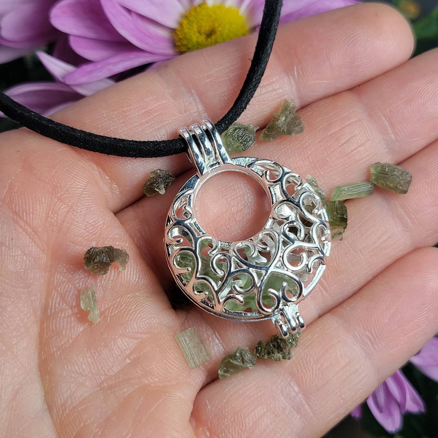 Moldavite Cage Pendant