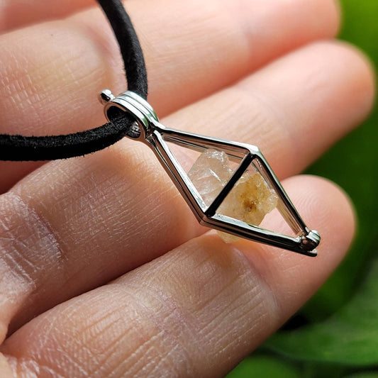 Herderite Stone Pendant, Sterling Silver Herderite Jewelry