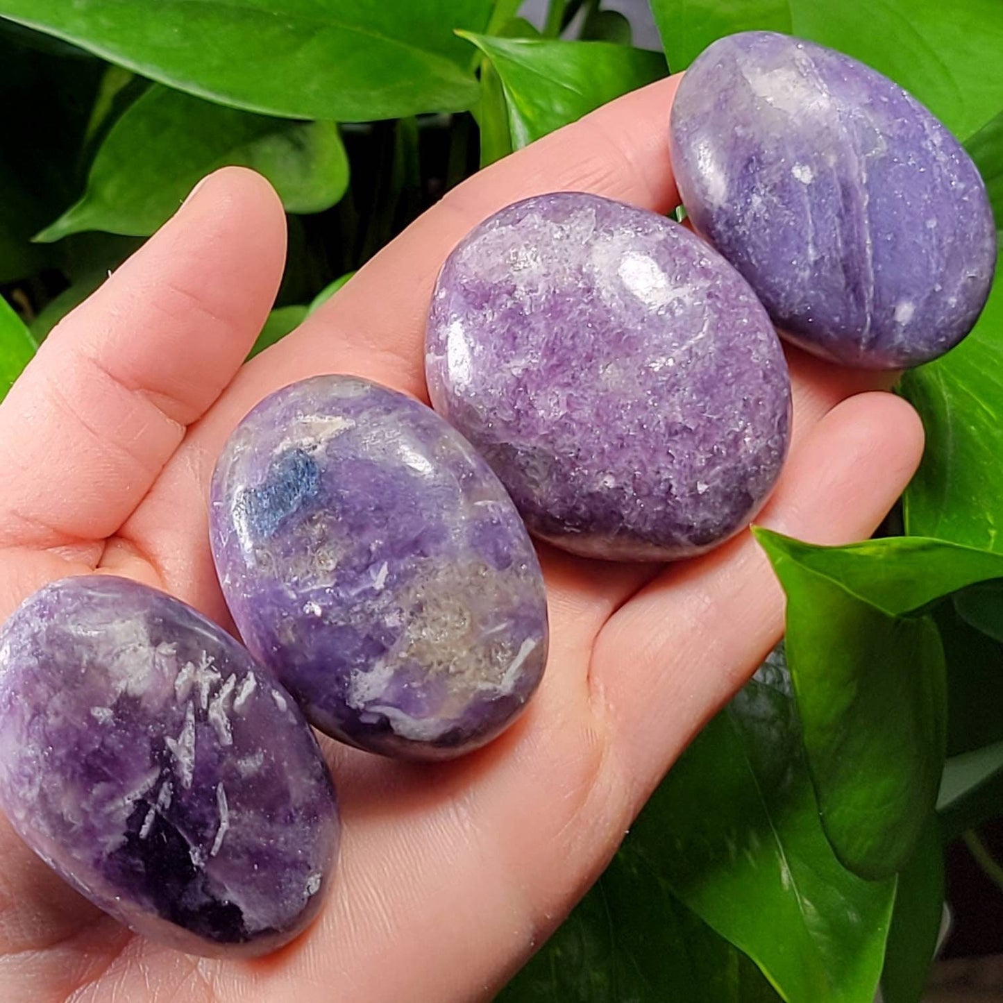 Lepidolite Palm Stone