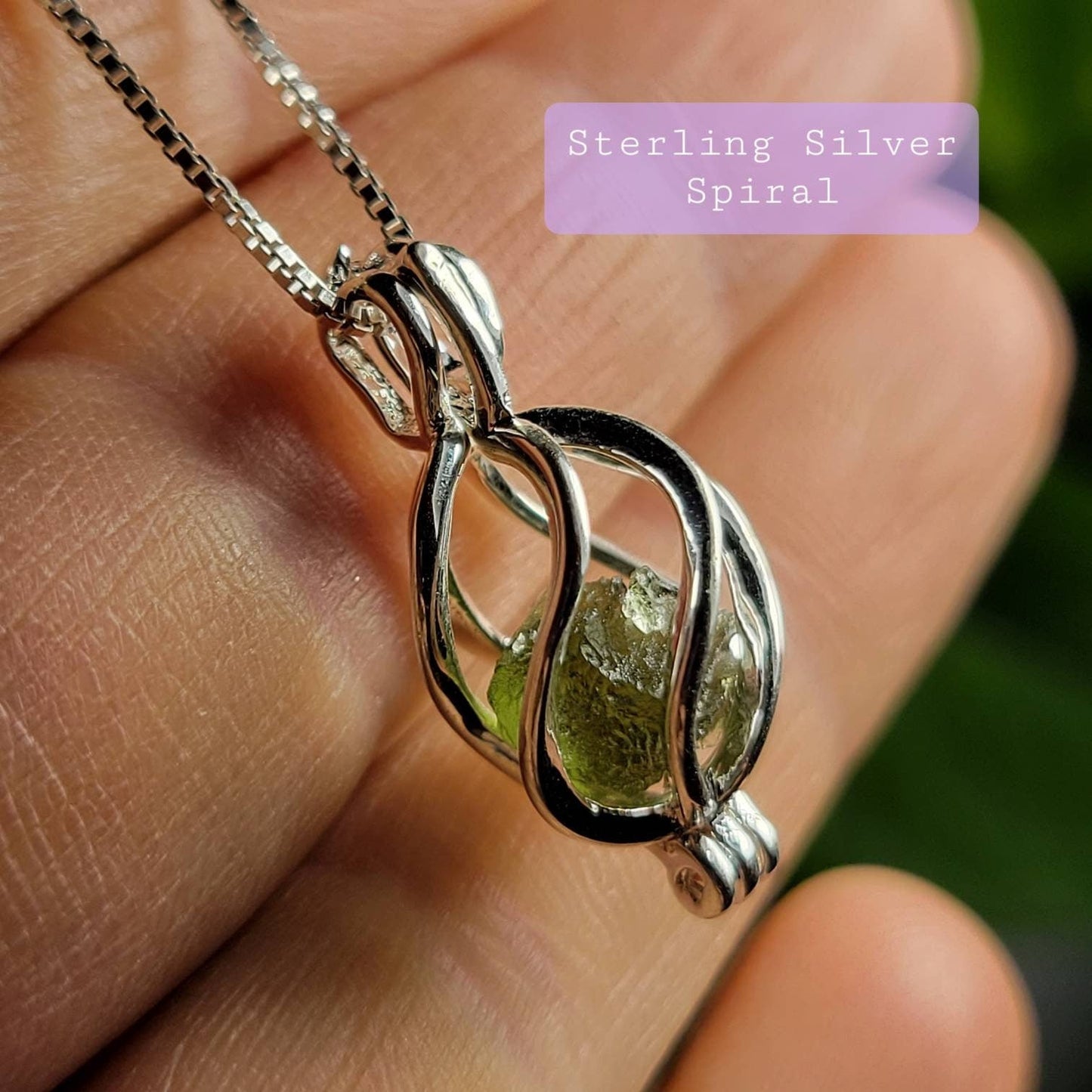 Moldavite Spiral Pendant