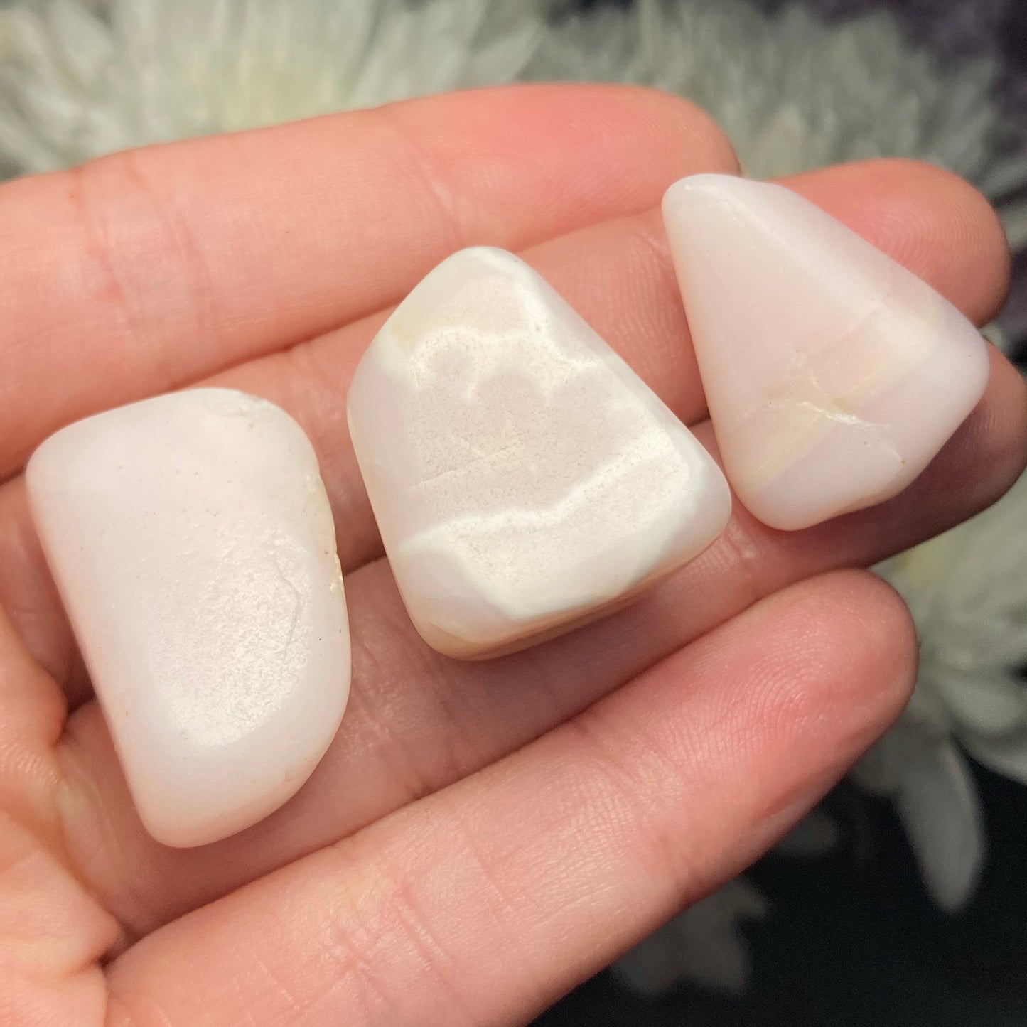 Pink Mangano Calcite Crystal, UV Reactive Specimen, Tumbled Pink Calcite