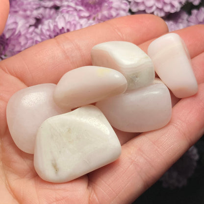 Pink Mangano Calcite Crystal, UV Reactive Specimen, Tumbled Pink Calcite