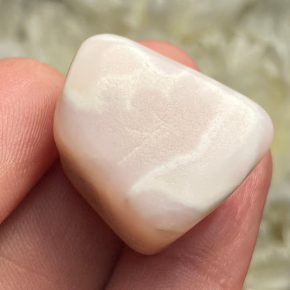 Pink Mangano Calcite Crystal, UV Reactive Specimen, Tumbled Pink Calcite