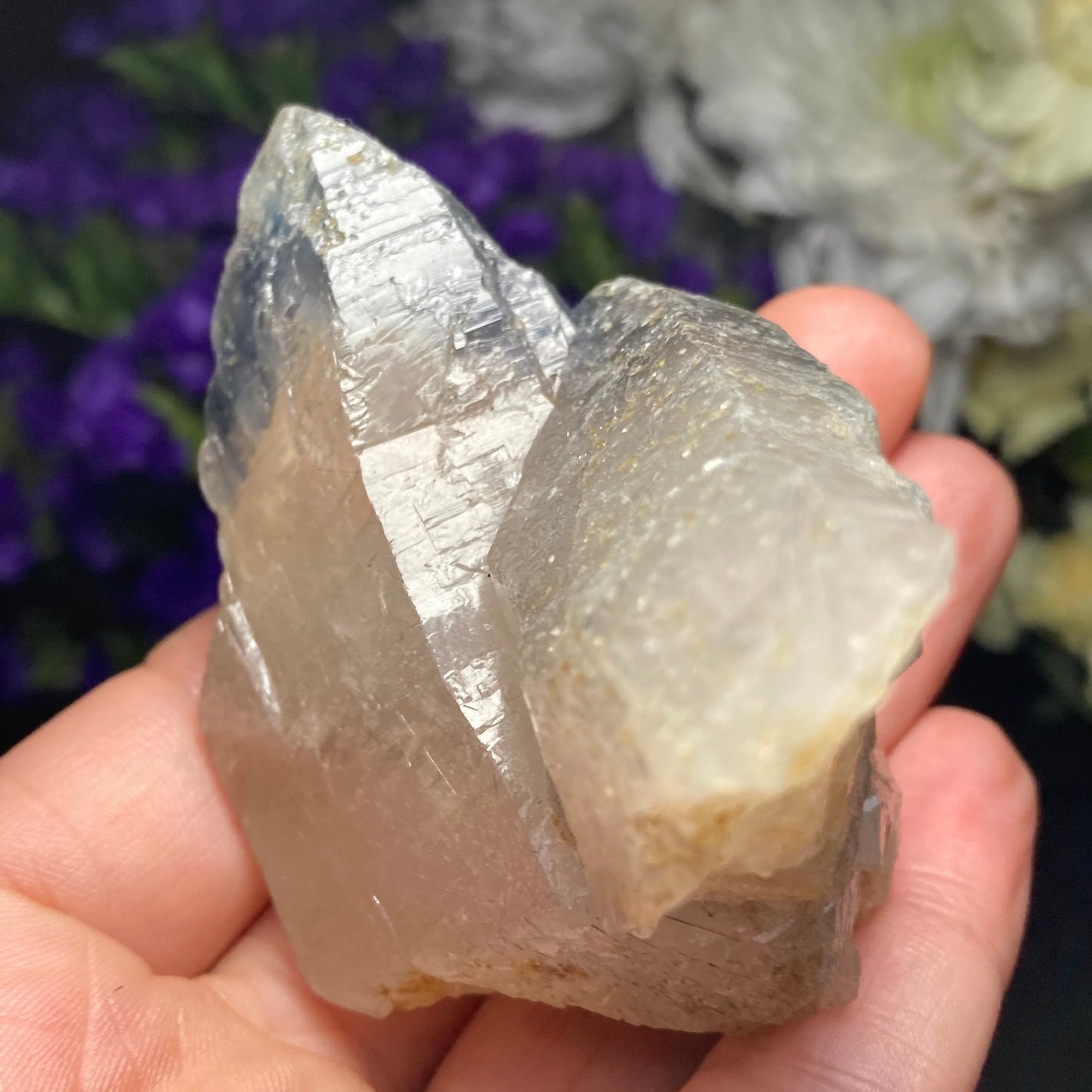 Blue Tourmaline in Quartz / Blue Tourmaline Crystal / Quartz with Tourmaline / Tourmaline Crystal / Tourmaline Quartz / Indicolite Quartz