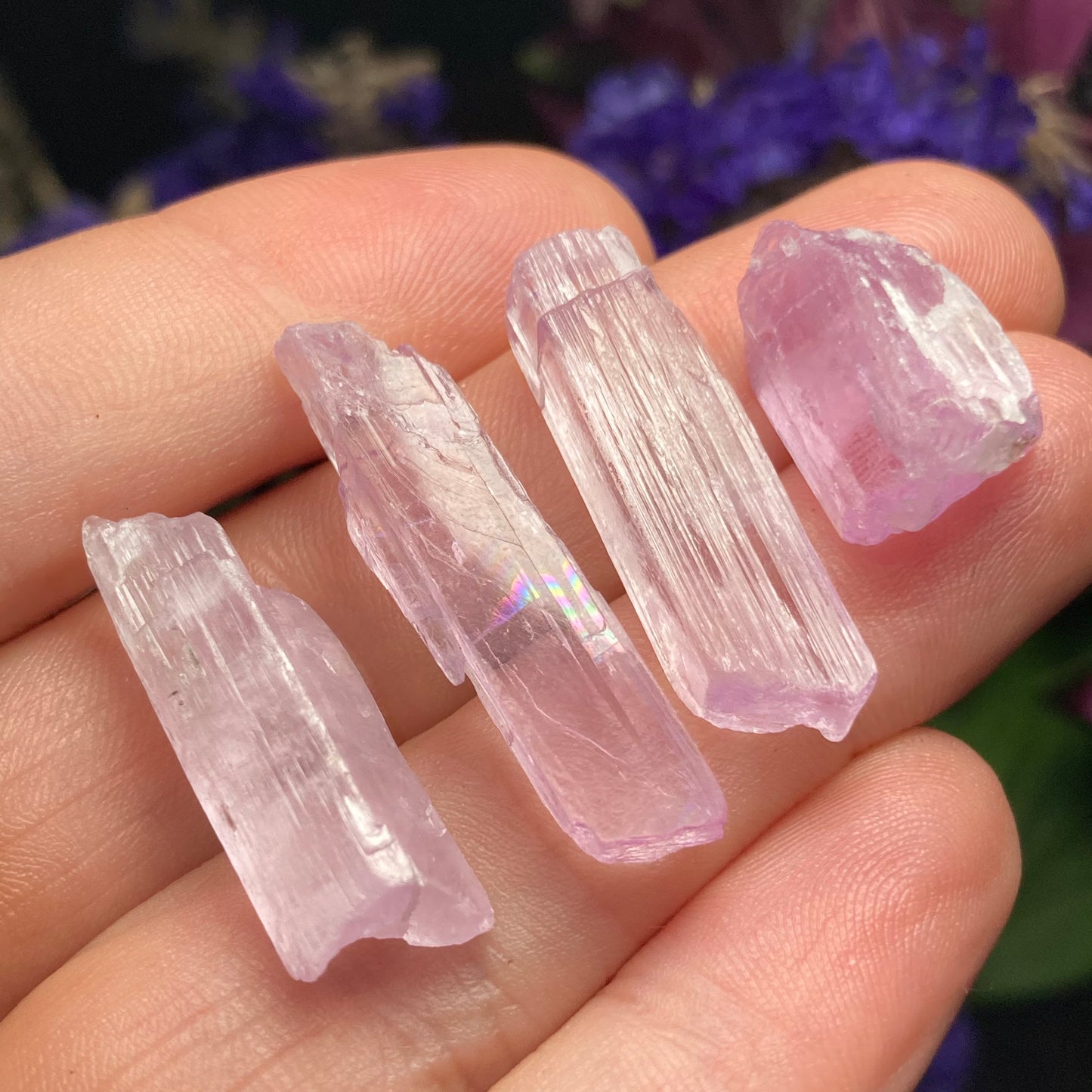 Etched Purple Kunzite Crystal, Raw Lavender Kunzite Specimen