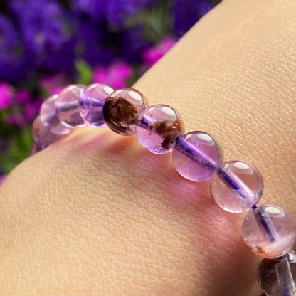 Super 7 Quartz Crystal Bracelet (6mm Beads), Super Seven Crystal Bracelet