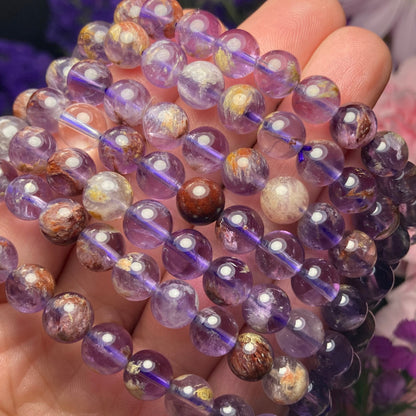 Super 7 Quartz Crystal Bracelet (6mm Beads), Super Seven Crystal Bracelet