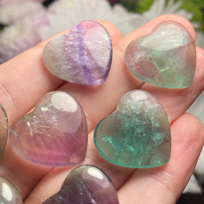 Rainbow Fluorite Heart