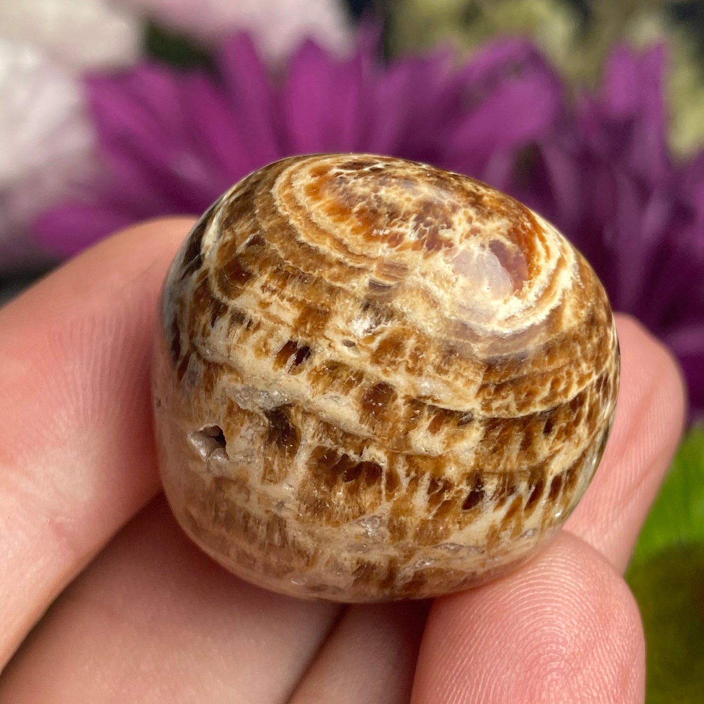 Brown Aragonite Tumbled Crystal from Peru (1"), Polished Aragonite Stone Specimen