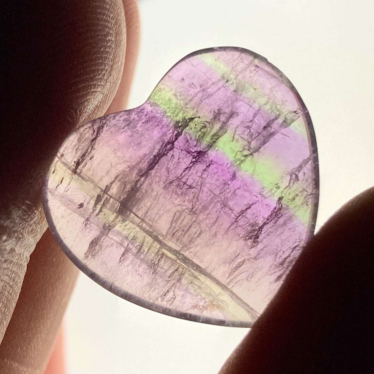 Rainbow Fluorite Heart