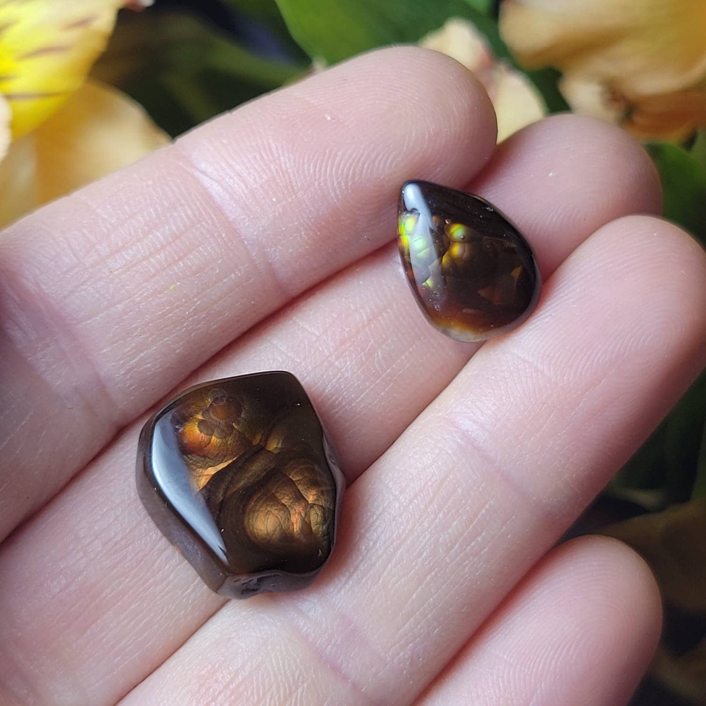 Mexican Fire Agate, Rainbow Fire Agate Polished Specimens, Cabochon