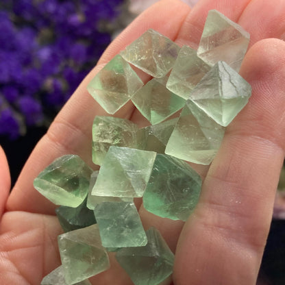 Purple & Green Fluorite Pair of Octahedrons, Raw Fluorite Crystals, China Mined