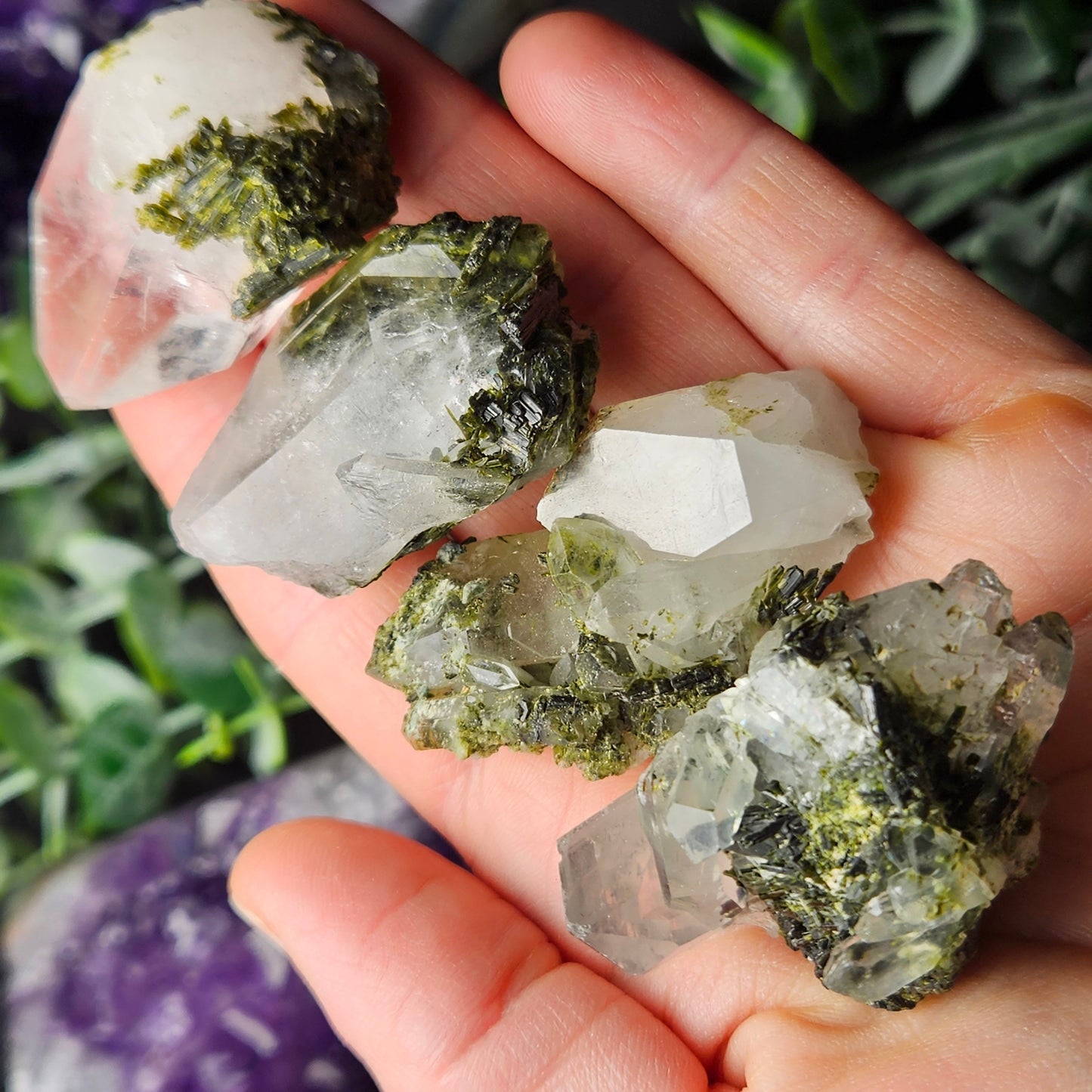 Epidote Quartz Cluster, Himalayan Crystal