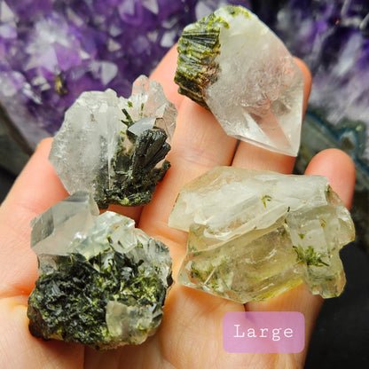 Epidote Quartz Cluster, Himalayan Crystal