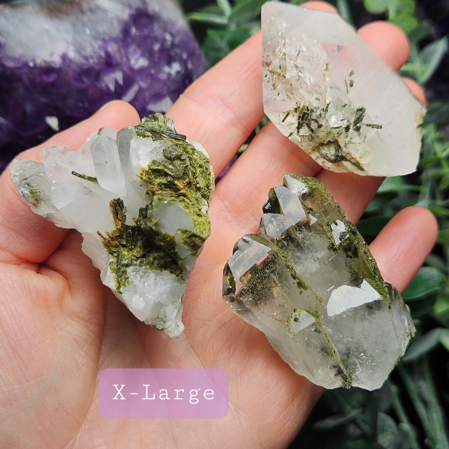 Epidote Quartz Cluster, Himalayan Crystal