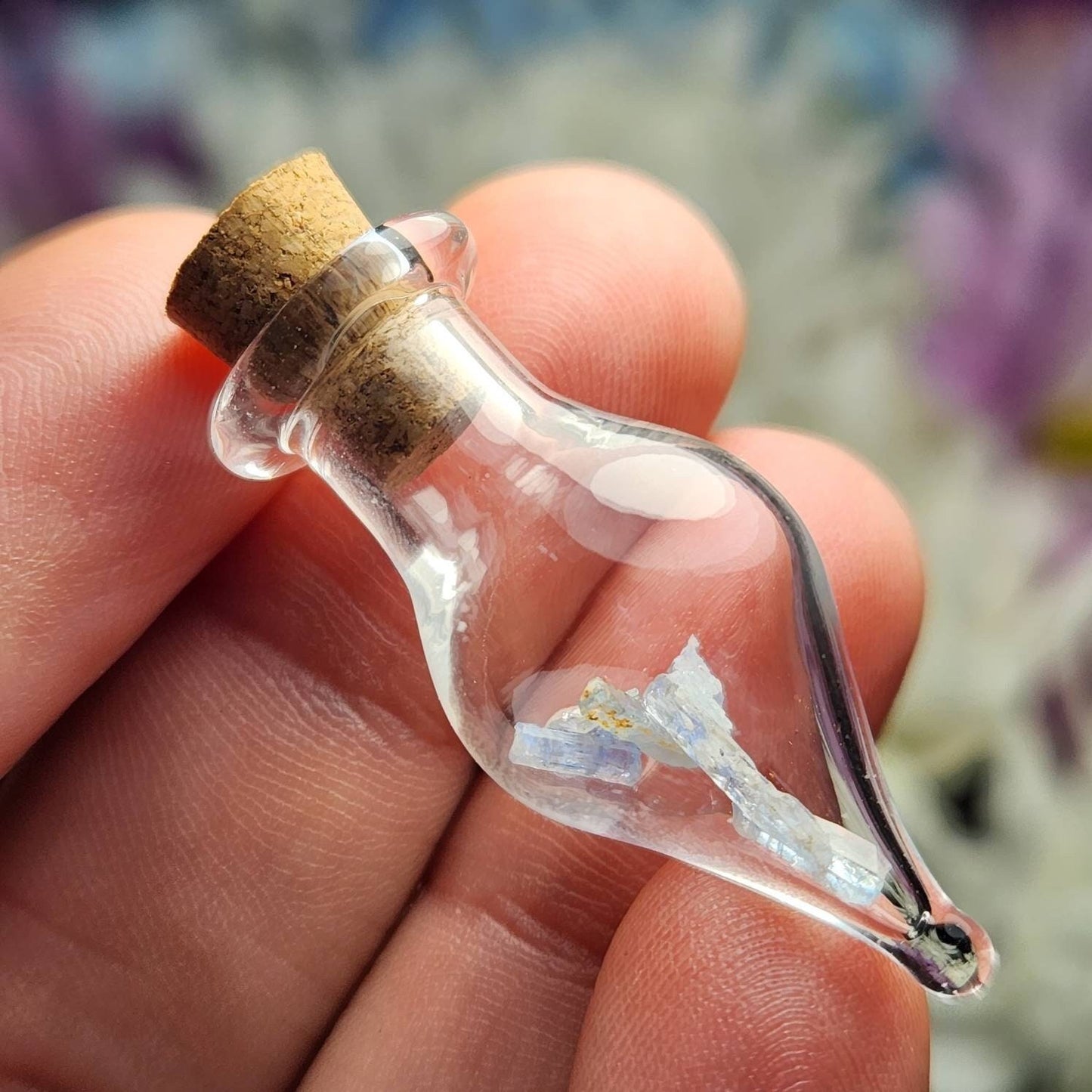 Jeremejevite Crystals in Glass Jar