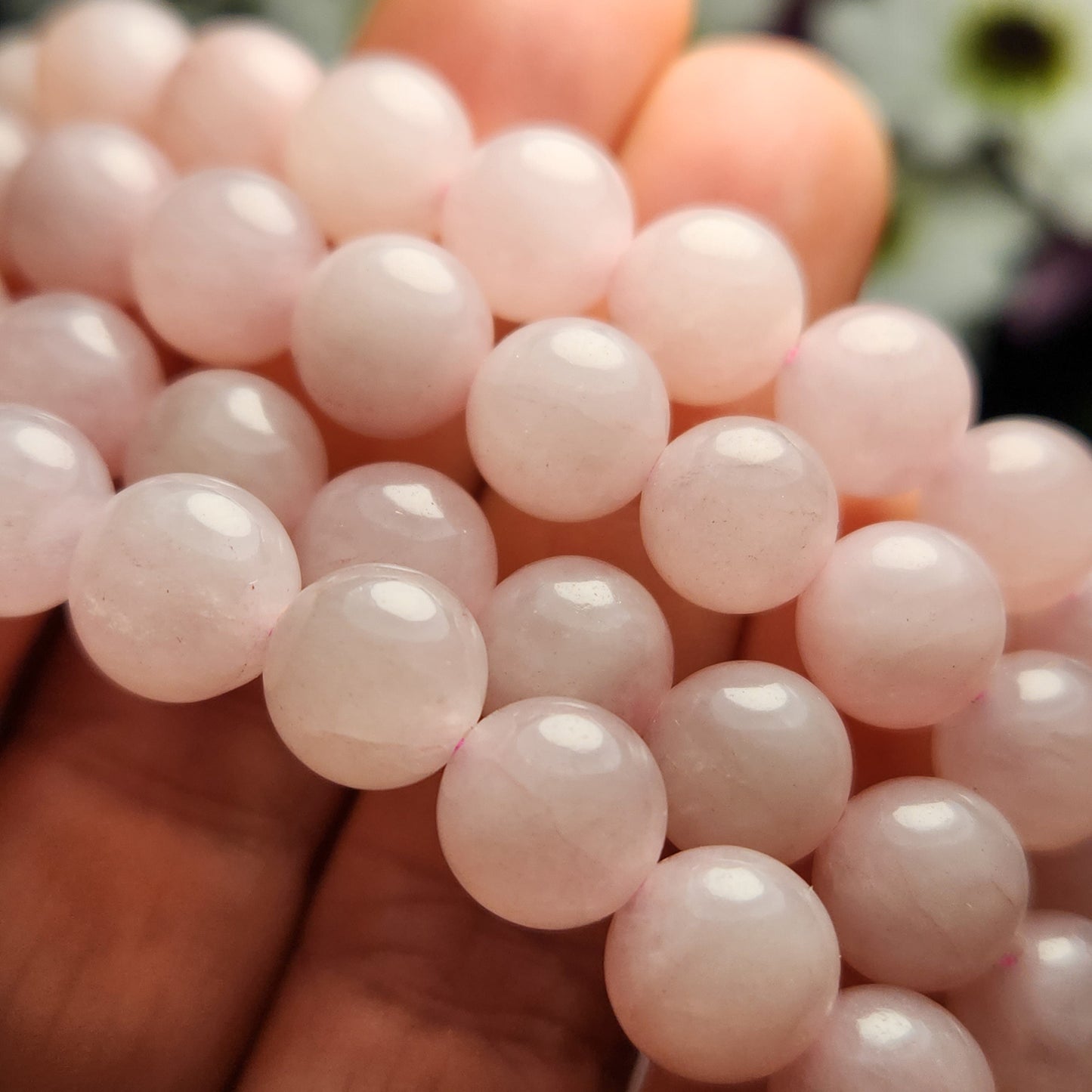 Rose Quartz Stretch Bracelet: Polished Gemstone Beads