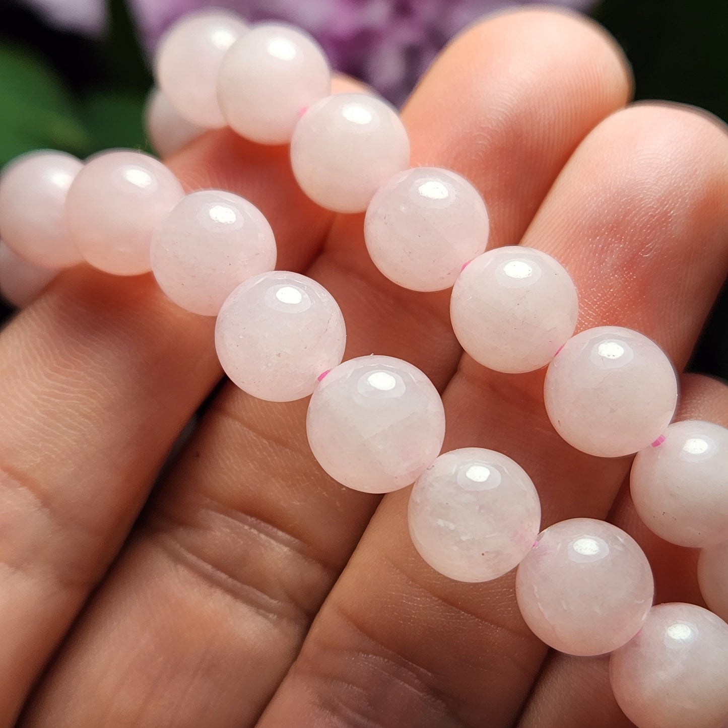Rose Quartz Stretch Bracelet: Polished Gemstone Beads