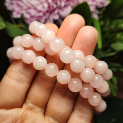 Rose Quartz Stretch Bracelet: Polished Gemstone Beads